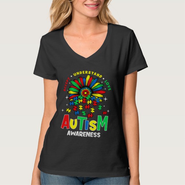 Autism Love Accept Support Autism Awareness Autist T-Shirt (Vorderseite)