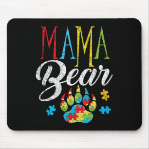 Autism-Mama-Bär-Puzzleteil-Kind-Grunge-Autisti Mousepad