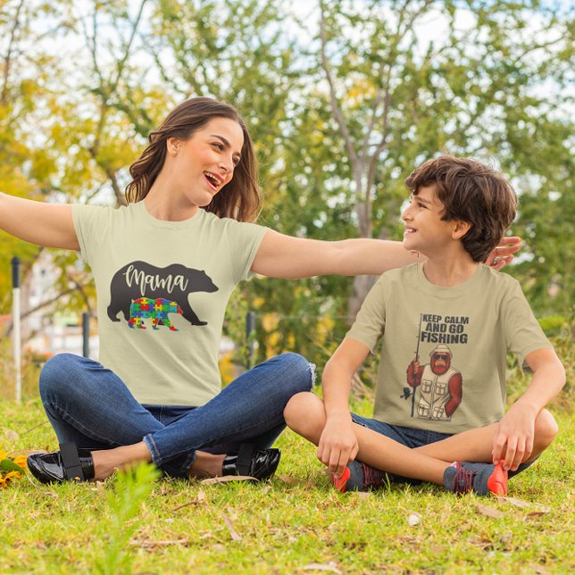 Autism Mama Bear mit Bärenkuppe T-Shirt (Von Creator hochgeladen)