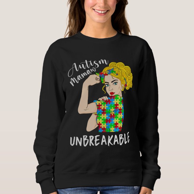Autism Mamaw Unbreakable Woman Strong Accept Under Sweatshirt (Vorderseite)