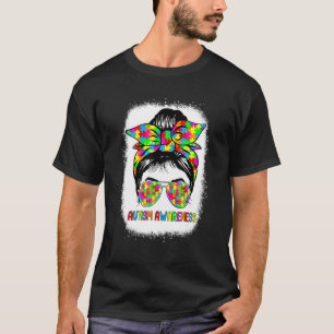 Autism-Mutter-Leben Unordentlicher Dutt Sonnenbril T-Shirt