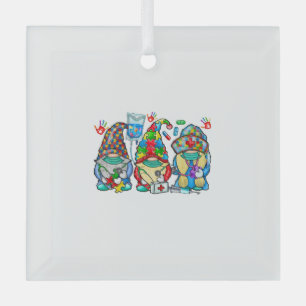 Autism Nurse Gnome Ornament Aus Glas