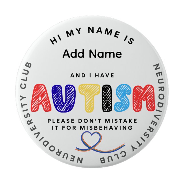 Autism Pin  ID Neurodiversity club Button (Autism Awareness Pins)