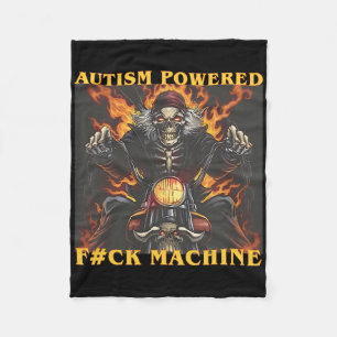 Autism Powered F#ck Machine Funny Skeleton Meme Fleecedecke
