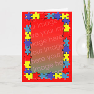 Autism Puzzle Carte de voeux de cadre photo