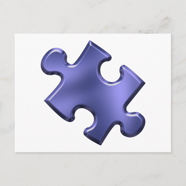 Autism Puzzle Piece Blue Postkarte (Vorderseite)