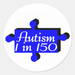 Autism Puzzle Piece Blue Runder Aufkleber