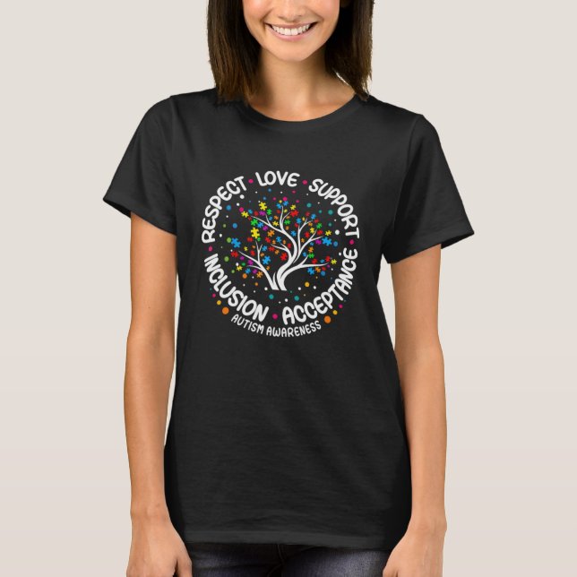 Autism  Respect Love Support Autistic Autism Aware T-Shirt (Vorderseite)