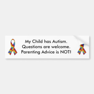 autism_ribbon, autism_ribbon, mein Kind hat Auti Autoaufkleber