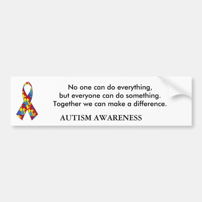 autism_ribbon, niemand kann alles, aber ev tun… autoaufkleber (Vorne)