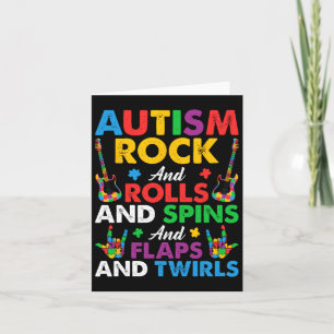 Autism Rock Roll Spin Twirls Gitarrenpuzzle Neurod Karte