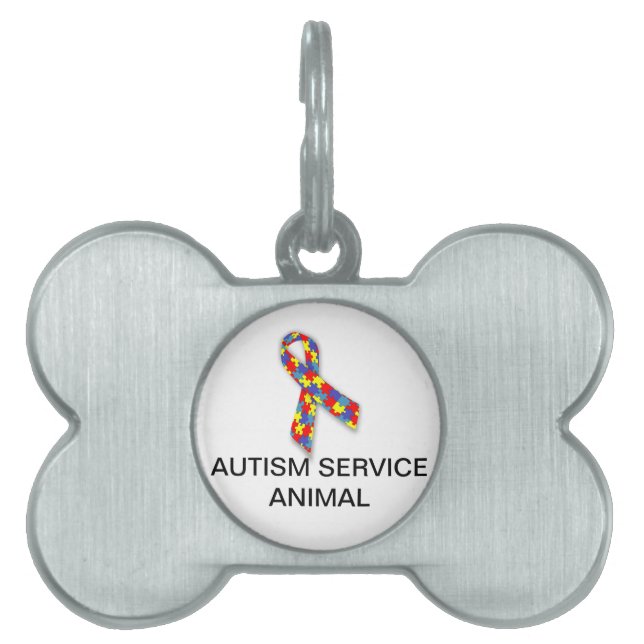Autism Service Animal Dog Tag mit Autismus Logo Tiermarke (Vorderseite)