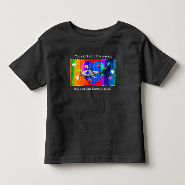Autism Shark 4T BLACK Kleinkind T-shirt (Vorderseite)