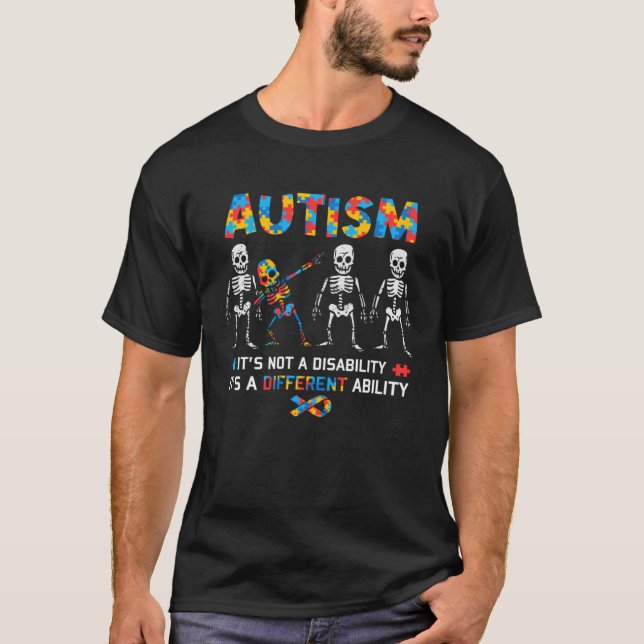 Autism Skeleton Different Ability Skeleton Autism  T-Shirt (Vorderseite)