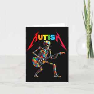 Autism Skeleton Guitar Rock Music Lover Autism Awa Karte