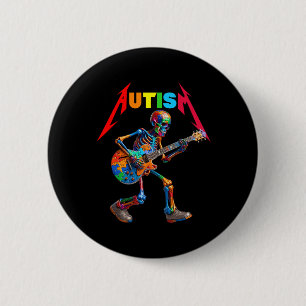Autism Skeleton Guitar Rock Puzzle Music Autism Aw Button