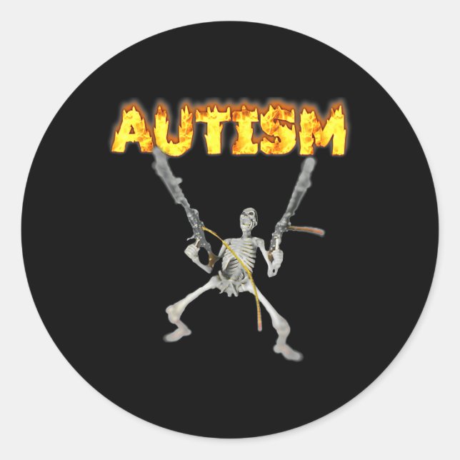 Autism Skeleton Meme Runder Aufkleber (Vorderseite)