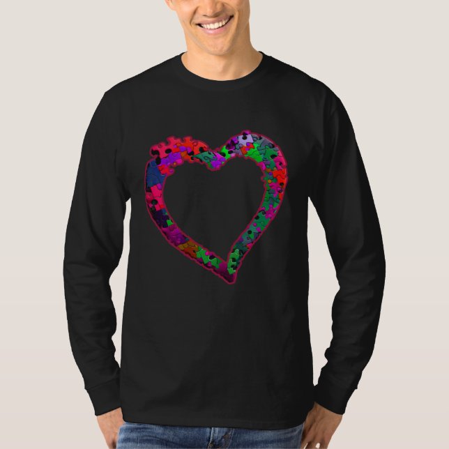 Autism solidarity autistic awareness puzzle heart T-Shirt (Vorderseite)