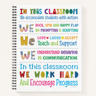 Autism Special Ed Teacher Wertschätzung Notizbuch