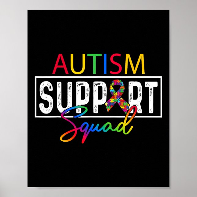 Autism-Squad-Bewusstseins-Autismus-Support-Team-Gr Poster (Vorne)