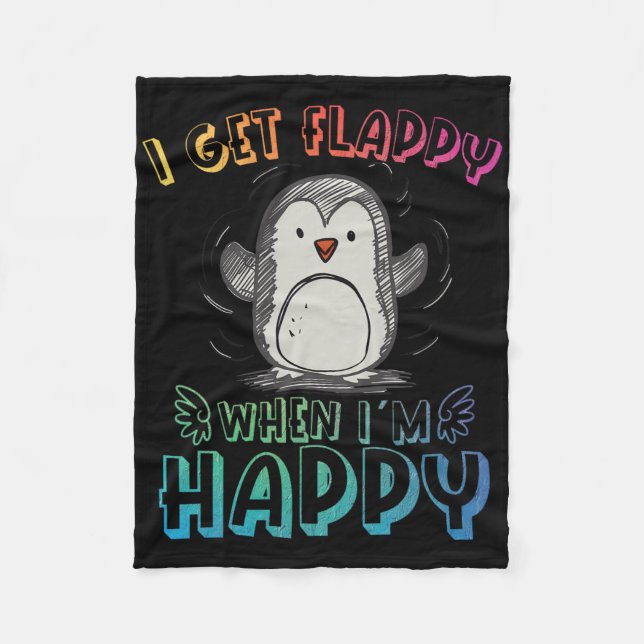 Autism Stimming Penguin Ich bekomme Flappy wenn ic Fleecedecke (Vorderseite)