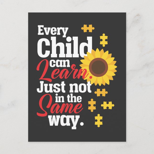 Autism Sunflower Special Bildung Teacher Postkarte (Vorderseite)