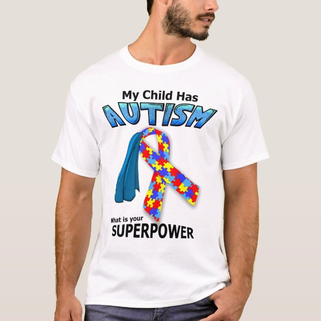 Autism Superhero - Superpower Light T - Shirt (Vorderseite)