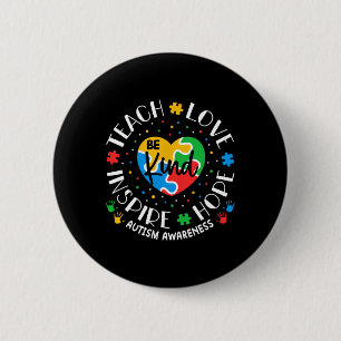 Autism Teacher Shirts Women Teach Liebe Inspiriert Button