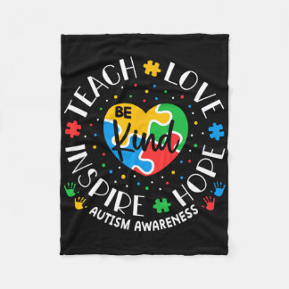 Autism Teacher Shirts Women Teach Liebe Inspiriert Fleecedecke