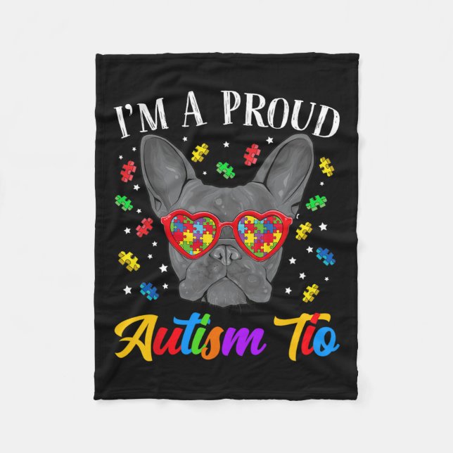 Autism Tio French Bulldog Dog Puzzle Gles Fleecedecke (Vorderseite)