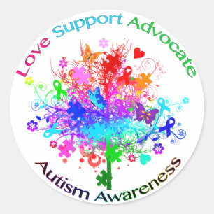 Autism Tree in Spectrum Runder Aufkleber