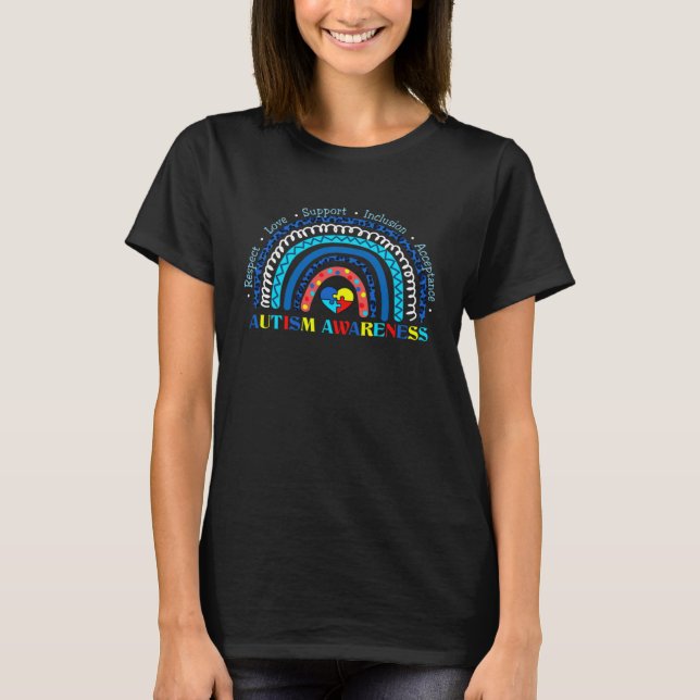 Autism  Women Men Respect Love Support Autism Awar T-Shirt (Vorderseite)