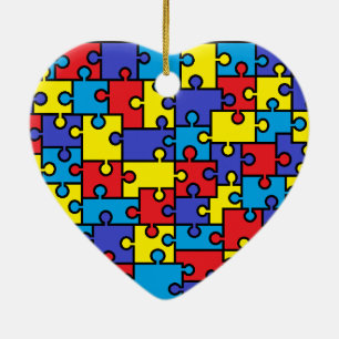 Autisme Puzzle Coeur ornement de Noël