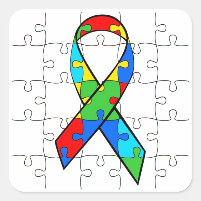 Autisme Puzzle Pièces Stickers (Devant)