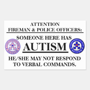 AutismPuzzlePiece.com-Autismus-Feuer/Notsicherheit Rechteckiger Aufkleber