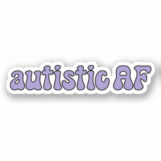Autismus AF Einfache Lila Typografie Aufkleber (Vorderseite)
