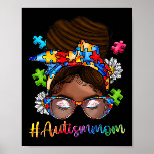 Autismus Afro Mama Lockiges Haar Amerikanisch Afri Poster