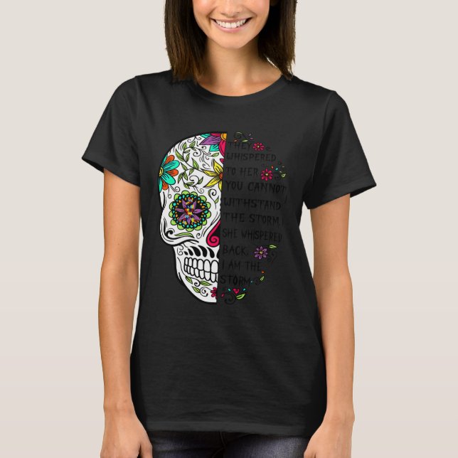 Autismus Akzeptanz Autismus Mama Zucker Schädel T-Shirt (Vorderseite)
