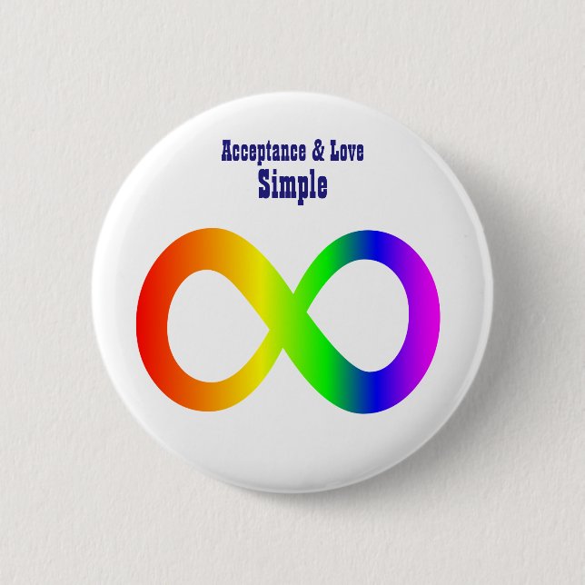 Autismus Akzeptanz Liebe einfach - Neurodoversity  Button (Vorderseite)
