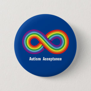 Autismus Akzeptanz Rainbow Infinity Button