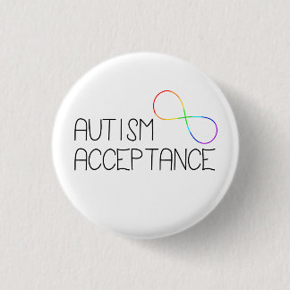 "Autismus Akzeptanz" Rainbow Infinity Symbol Button