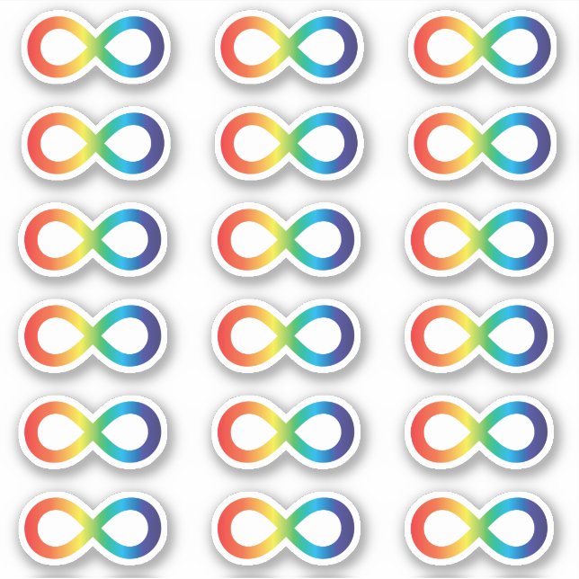 Autismus Akzeptanz Rainbow Infinity Symbol Pack Aufkleber (Vorderseite)