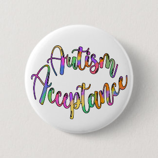 Autismus Akzeptanz Rainbow Typografie Button