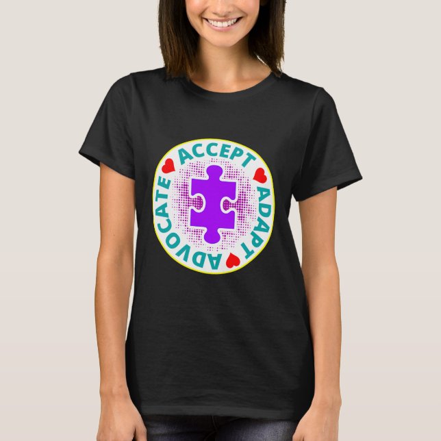 Autismus akzeptieren Adaptieren Advocate ein nette T-Shirt (Vorderseite)