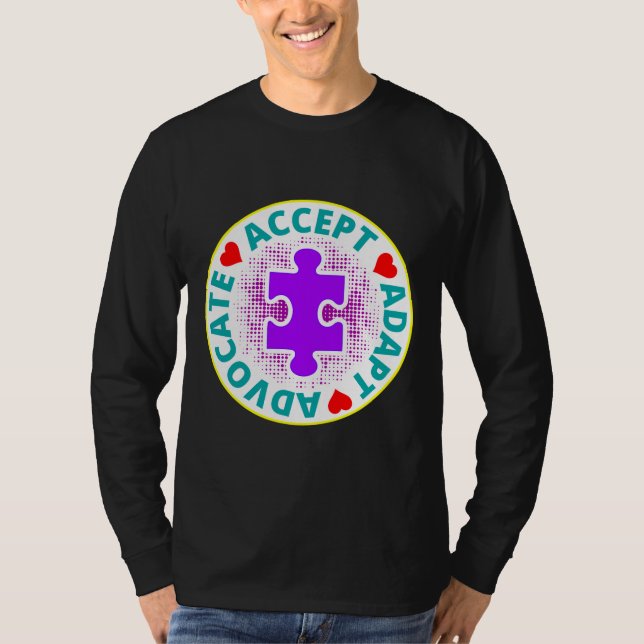 Autismus akzeptieren Adaptieren Advocate ein nette T-Shirt (Vorderseite)