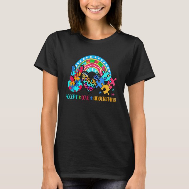Autismus Akzeptieren Liebe verstehen Puzzleteile K T-Shirt (Vorderseite)