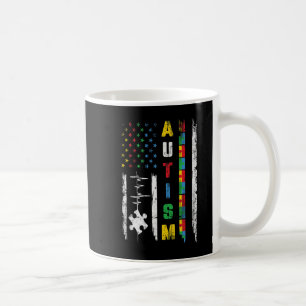 Autismus American Flag Puzzle Autismus Bewusstsein Kaffeetasse