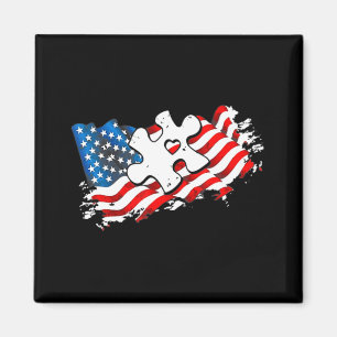 Autismus American Flag Puzzle Autismus Sensibilisi Magnet