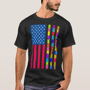 Autismus amerikanische Fahne erschüttert für Autis T-Shirt
