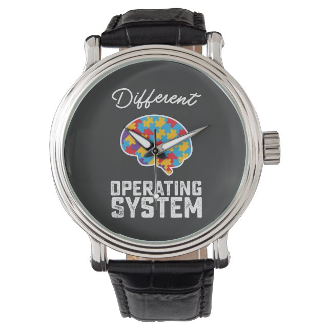 Autismus Anderes Betriebssystem Neurovielfalt Armbanduhr (Vorderseite)